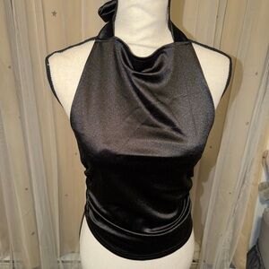 SHEIN Black halter top NEW! Size Large. Stretchy!